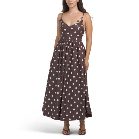EN SAISON Ivory/Brown Polka Dot Dress - Picture 1 of 2